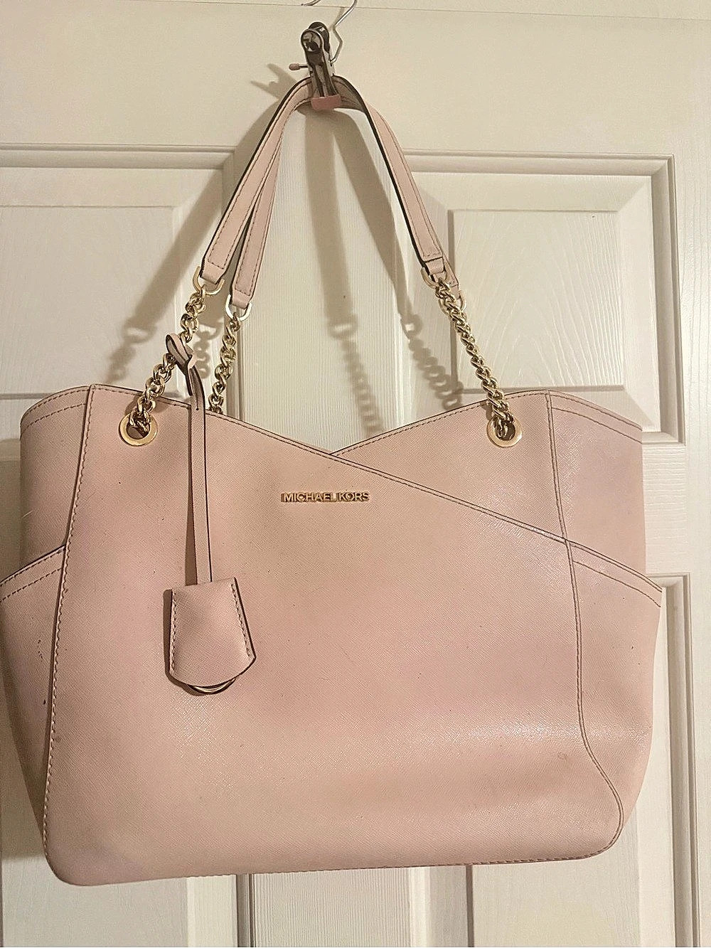 Michael Kors Marilyn Medium Saffiano Leather Tote Bag Pink